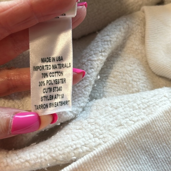 AGOLDE Tarron Mock Neck Sweatshirt Raglan Sleeve Pullover Cream Sz L NEW - Picture 10 of 14